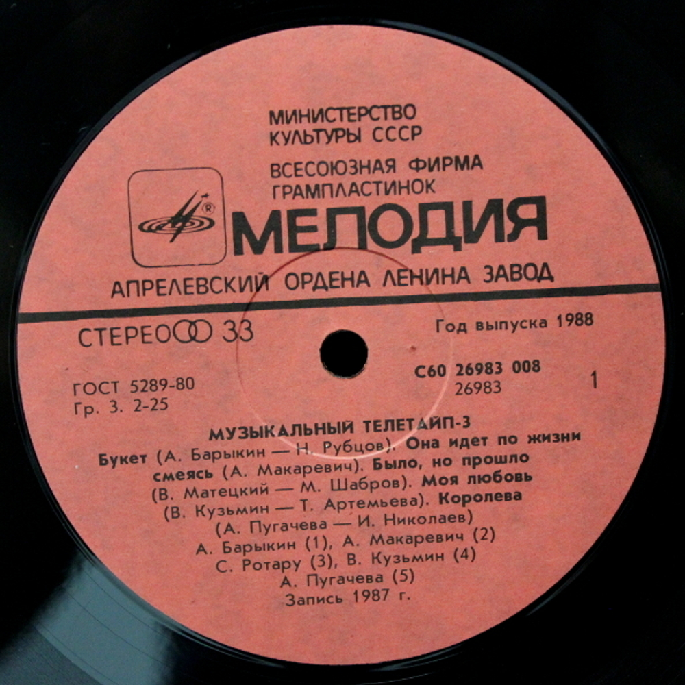 Винтажный винил Музыкальный Телетайп - 3 — Various Artists купить в  интернет-магазине Collectomania.ru