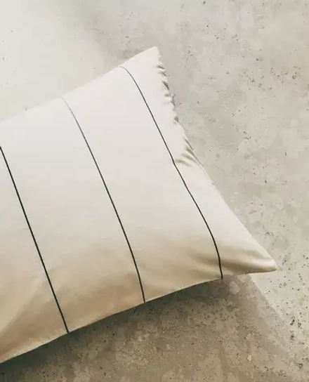 ZARA HOME НАВОЛОЧКА В ПОЛОСКУ, ЖЕЛТОВАТО-БЕЛЫЙ