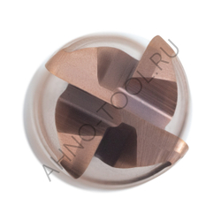 Фреза твердосплавная радиусная   8мм (L=60, l=20, хв=8) Z4 35° по стали, нерж., чугуну, с радиусной