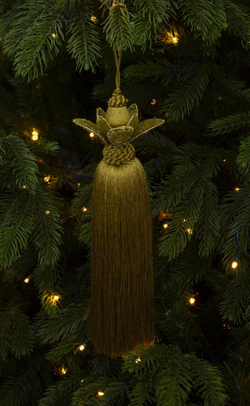 Подвеска 28х5см Noelle Цветок с кистью золотой