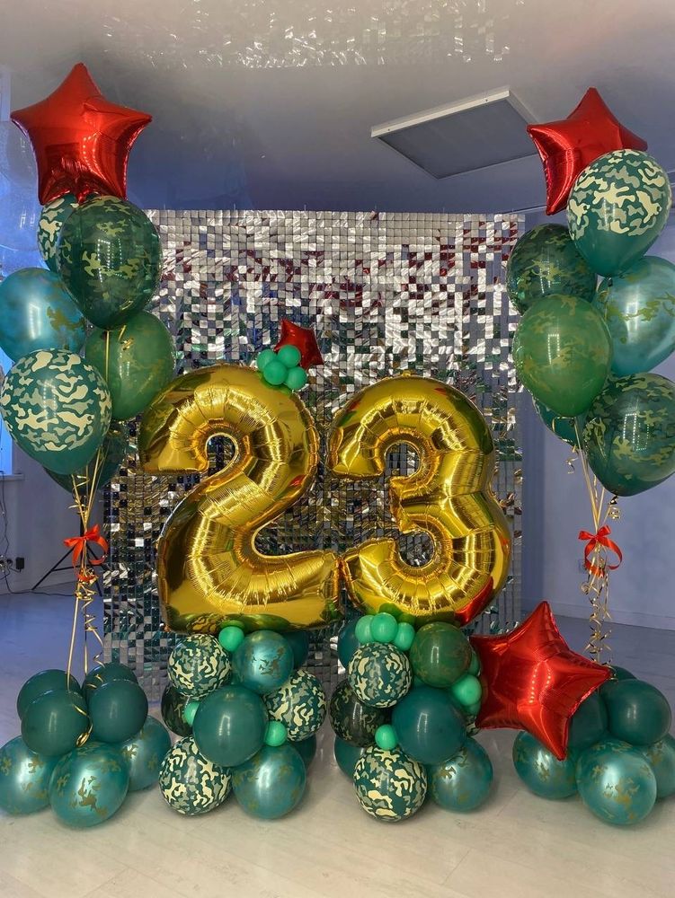 Оформление воздушными шарами на 23 февраля №2527
