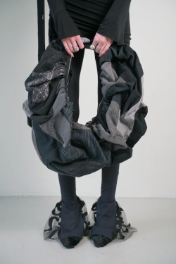 Сумка-рюша, черная