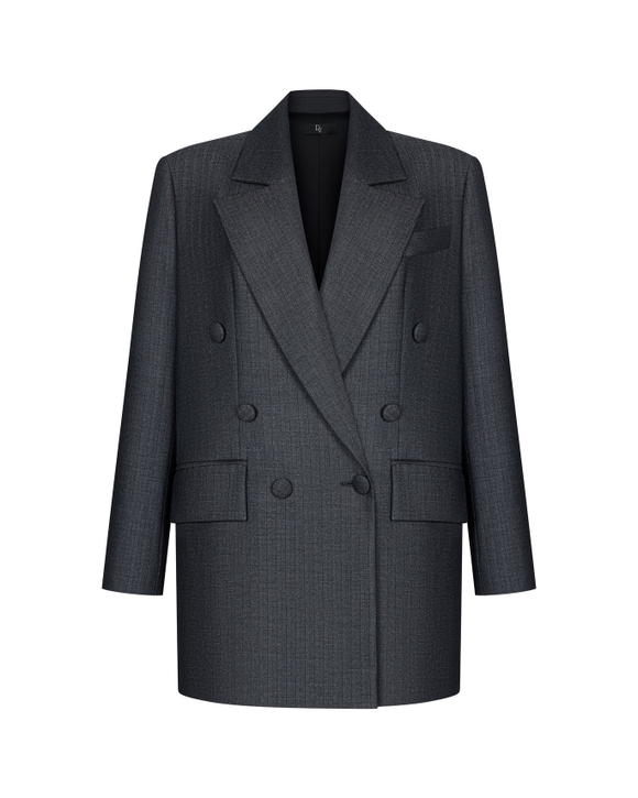 Жакет прямого кроя из костюмной ткани