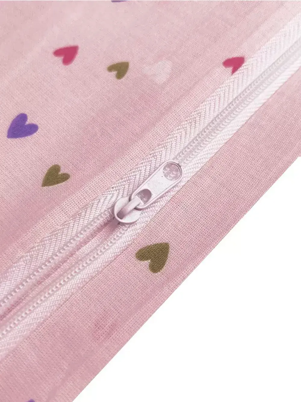 Наволочка комплект 2шт перкаль Сказка "Сердечки" 45х45 см на молнии