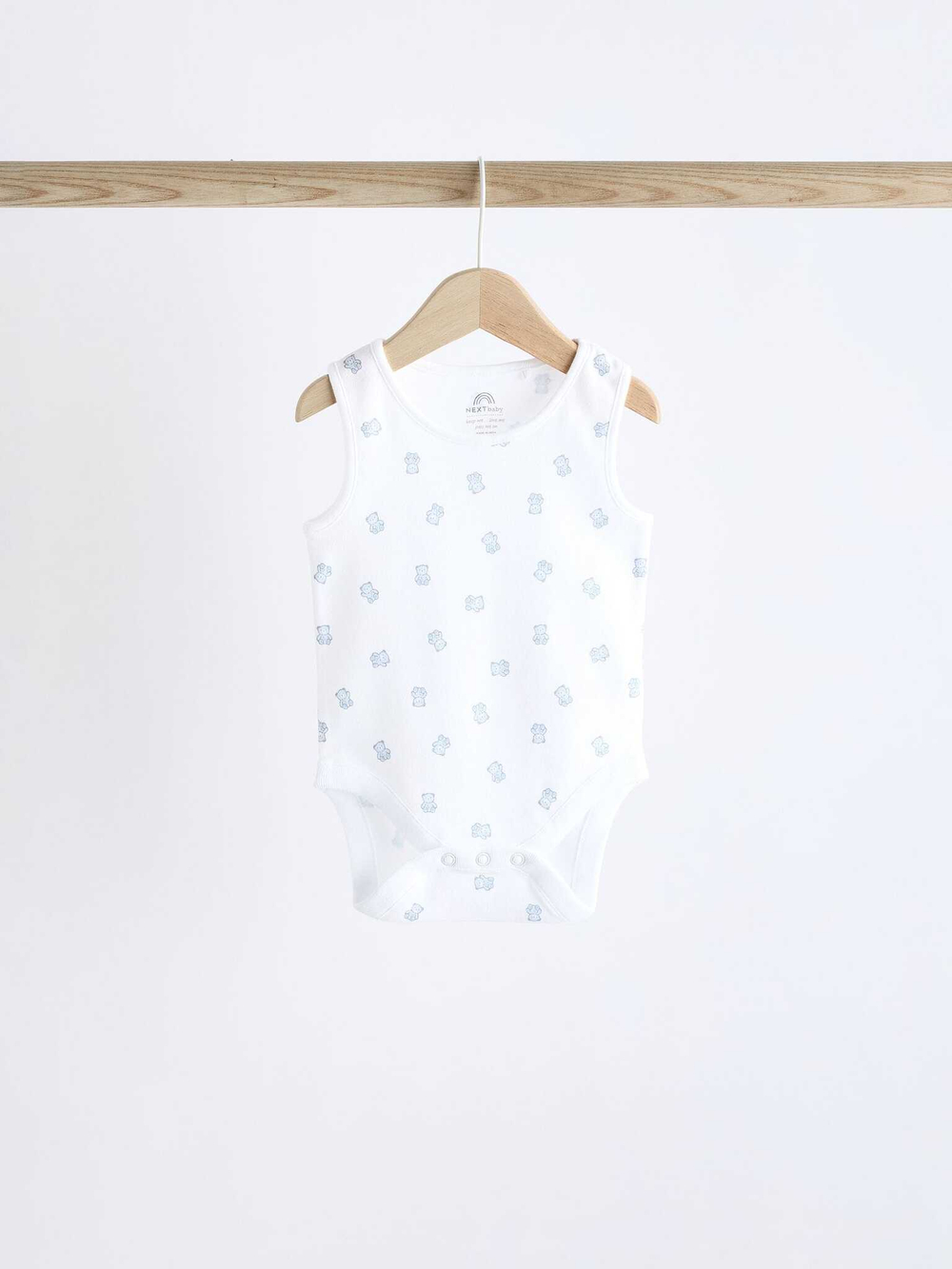 Боди без рукавов для малышей Next K79-695, 5 шт., Белый, Голубой