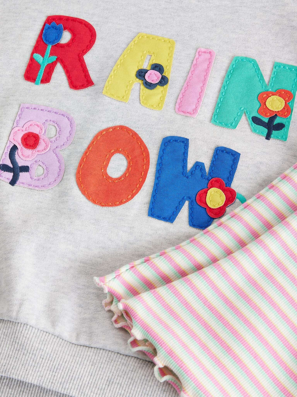 Толстовка и легинсы-клеш в комплекте для девочки Next E54-936, Серый, Розовый