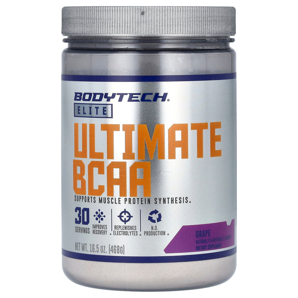 BodyTech, Elite, Ultimate BCAA, со вкусом винограда, 468 г (16,5 унции)