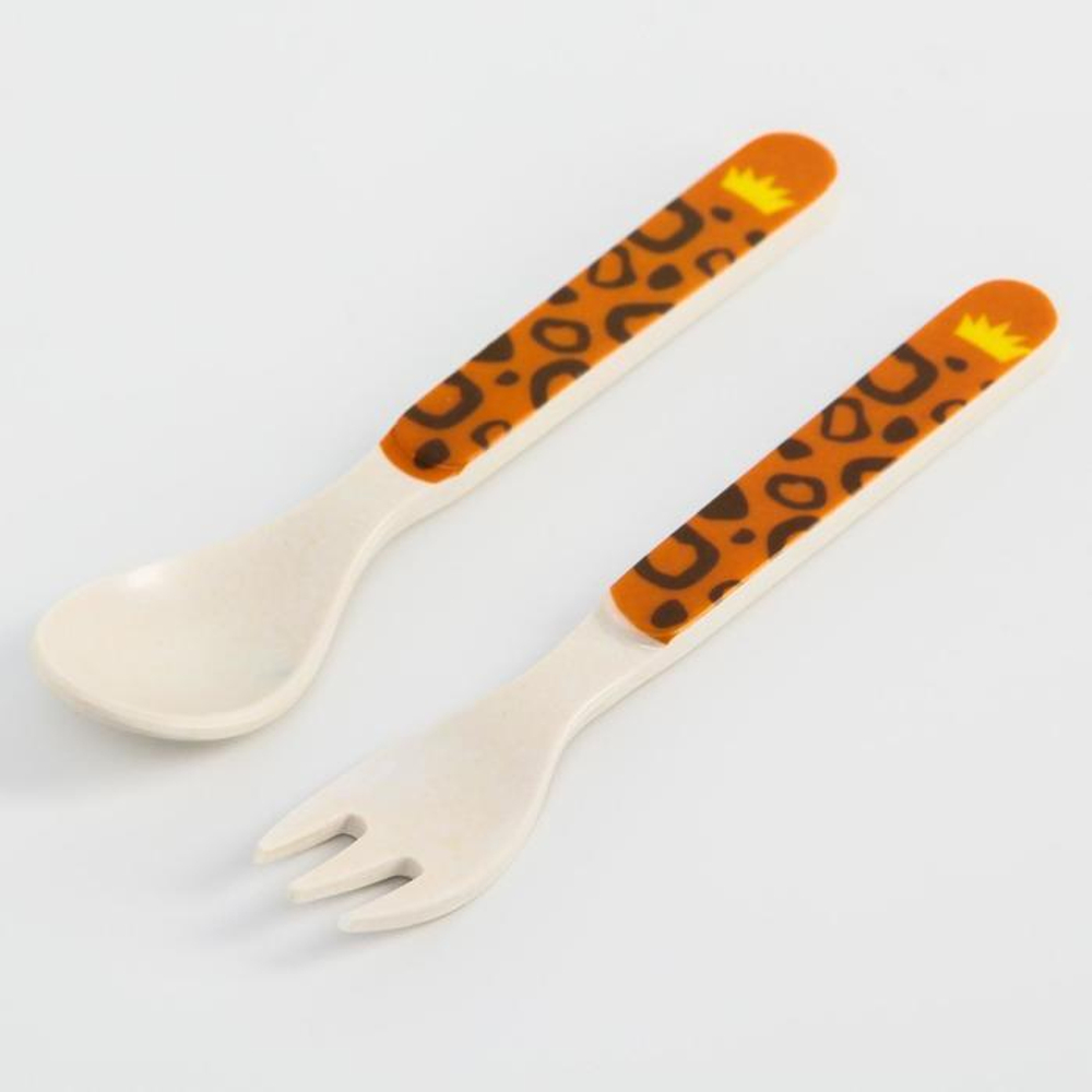 5083951 Набор столовых приборов из бамбука "Леопард", вилка, ложка