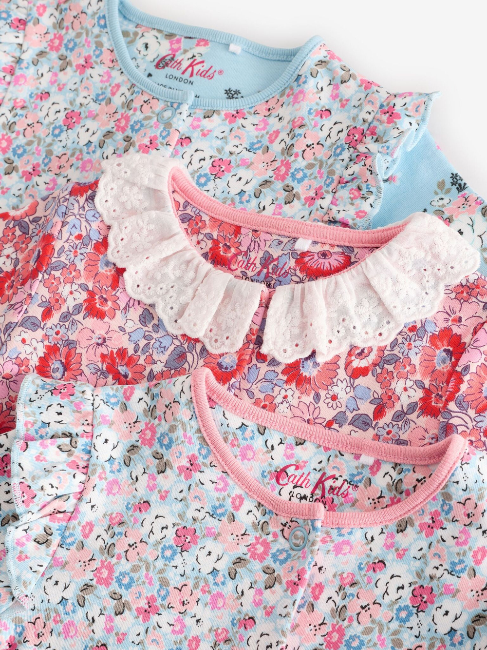 Комбинезон / Cлип для малышей Next B25-586, 3 шт., Розовый, Голубой