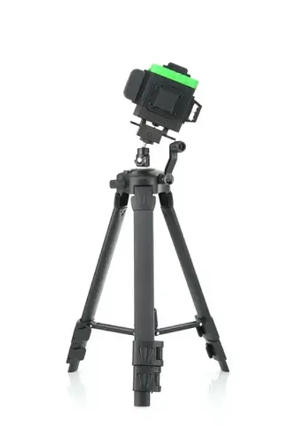 HIBIRU / Профессиональный лазерный уровень 3D со штативом, зеленый луч T-Basic дальность 30м, 12 лучей 360 градусов, самовыравнивание, кейс, пульт, откалиброван, гарантия