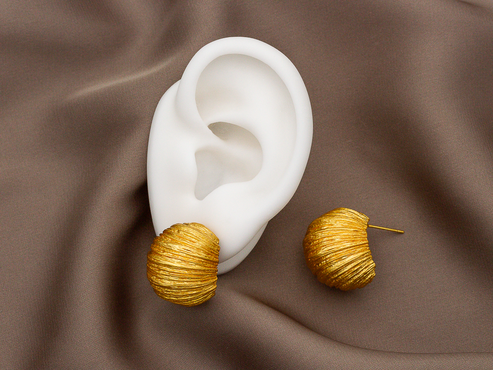 Серьги-гвоздики "Кокон" 21,5мм