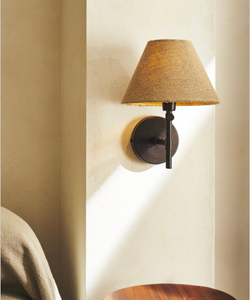 ZARA HOME НАСТЕННЫЙ СВЕТИЛЬНИК С ЛЬНЯНЫМ АБАЖУРОМ, СВЕТЛО-БЕЖЕВЫЙ