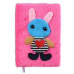 Блокнот детский Basir, формат А5, серия "Зайчик", переплет с мехом, 21*15 см, 65 листов, 4 цвета ассорти