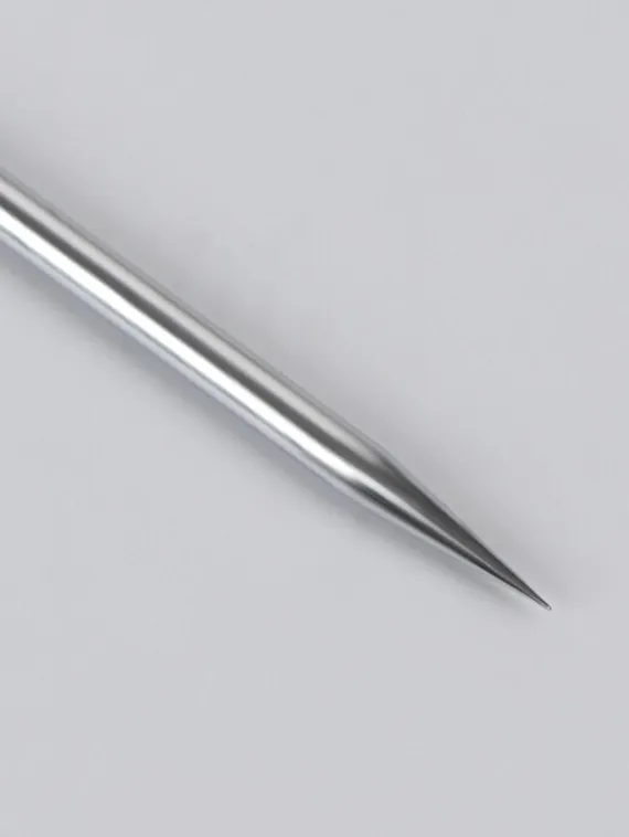 Игла косметологическая, двусторонняя, с петлёй, 12 см, цвет серебристый