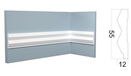 Молдинг Контур под покраску, 55x12 мм