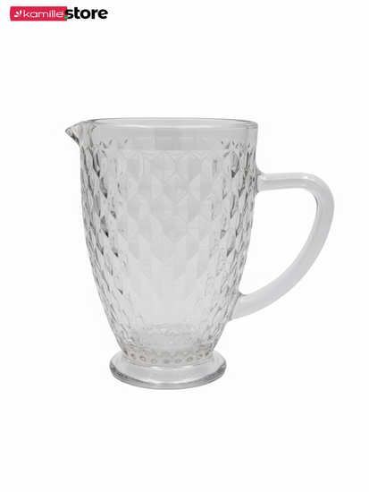Кувшин стеклянный 1,1 л. на ножке, стекло с рельефной огранкой