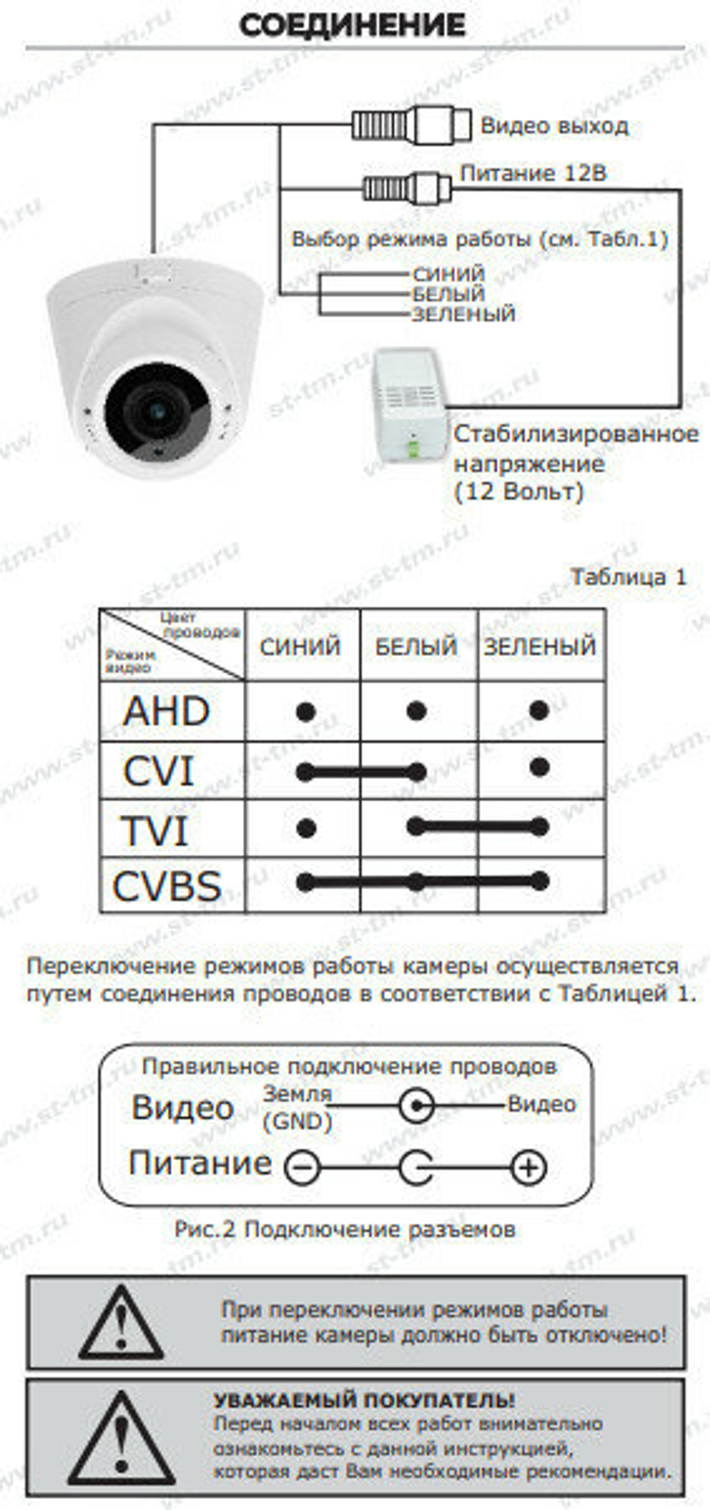ST-2012 Белый (версия 3), Видеокамера уличная купольная цветная 4-in-1 камера, ИК до 30м 2,8-12мм