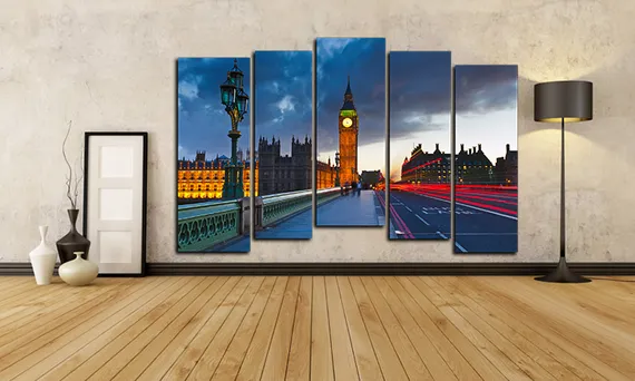 Модульная картина "Ночной Биг-Бен"