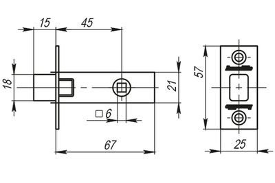 Задвижка врезная METDB920-45-25 (DB 920-45-25) Armadillo CP Хром