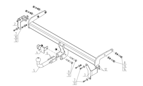 Фаркоп для Kia Sportage IV рестайлинг 2018-2022 Тип шара: A. Нагрузки: 1900/75 кг, KI 34