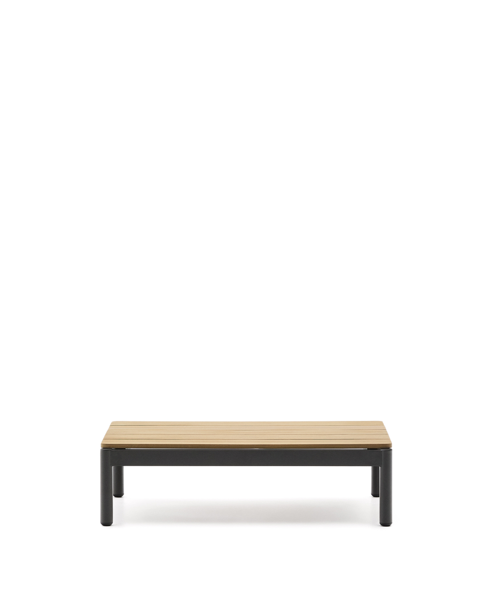 Журнальный столик Sorells из серого алюминия и тикового дерева 52,4 x 91 см