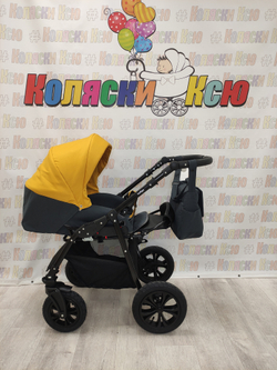 Коляска модульная Indigo Charlotte Sity cs 08 (т.серый+желтый)