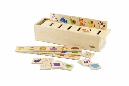 Сортер для малышей Viga - Деревянный развивающий сортер-головоломка с отверстиями - Найди совпадение - Вига 44503