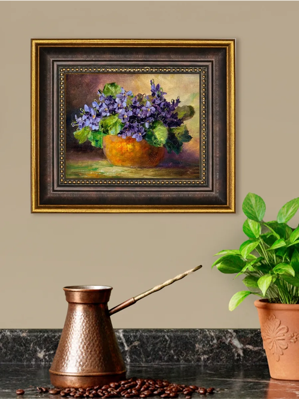 Картина настенная интерьерная в багетной раме 18*21 см