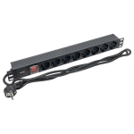 Блок розеток 19", 8 розеток EKF TRP-HPD-LSP-16A-8SH-2MSH