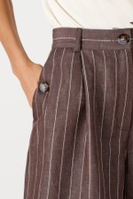 31148 Брюки женские (шоколадный полоска)