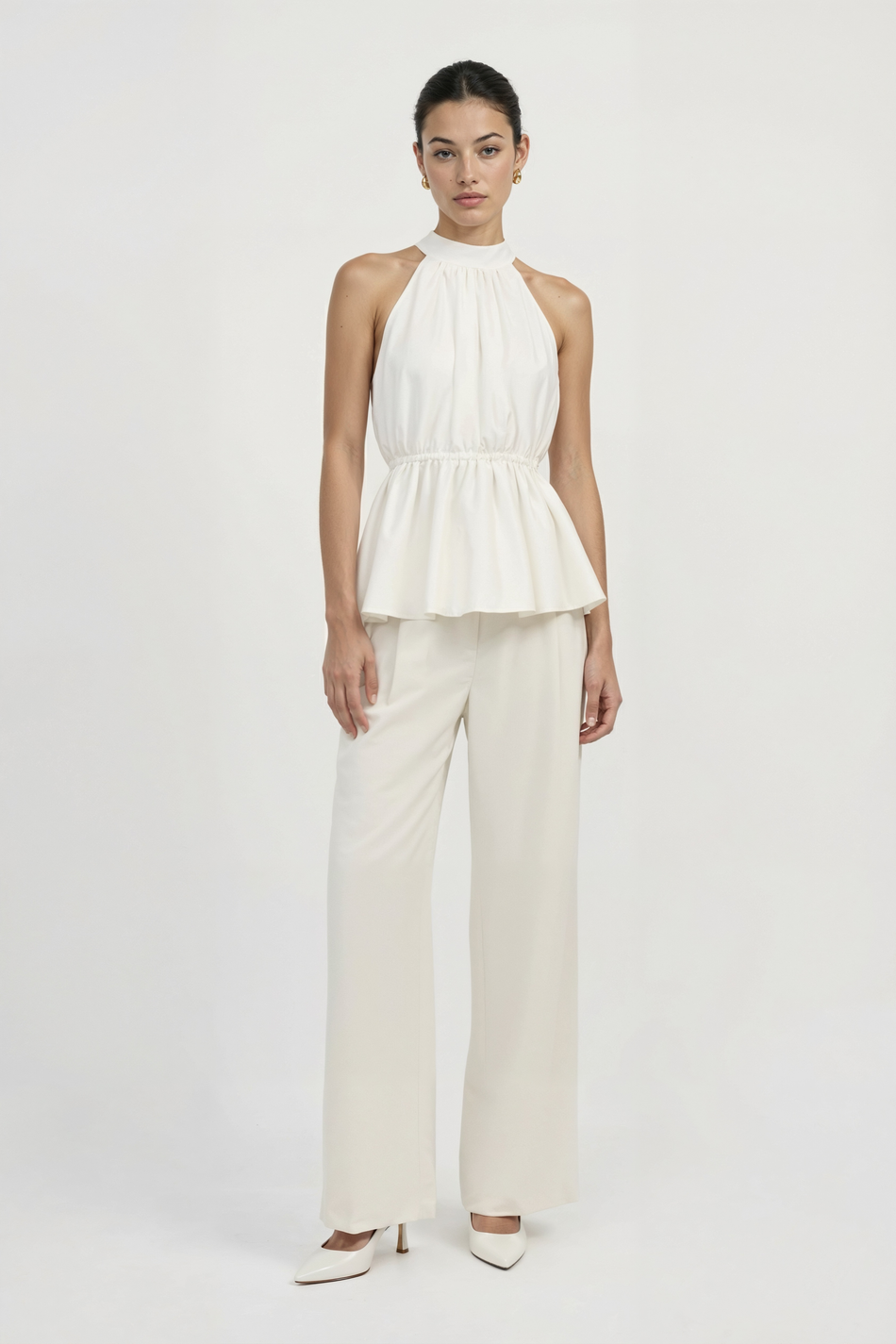 Топ с баской из шифона