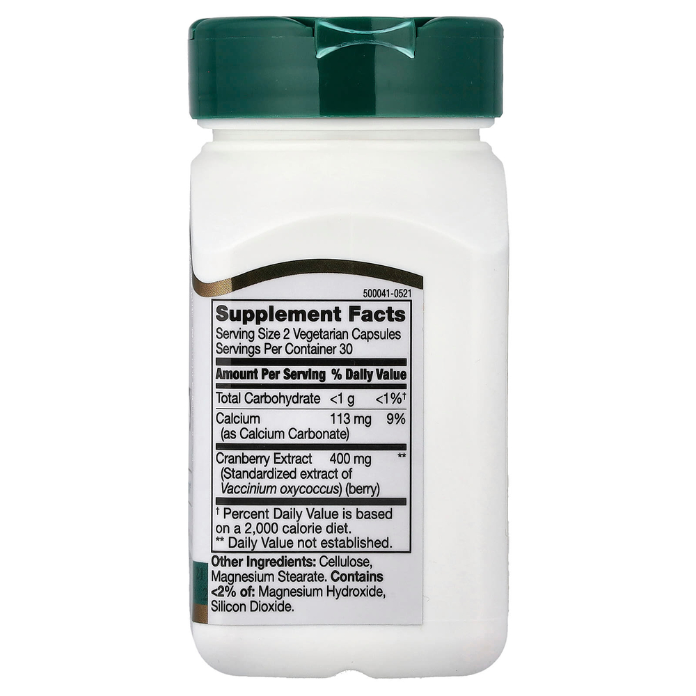 21st Century, Экстракт клюквы, стандартизированный, 60 вегетарианских капсул