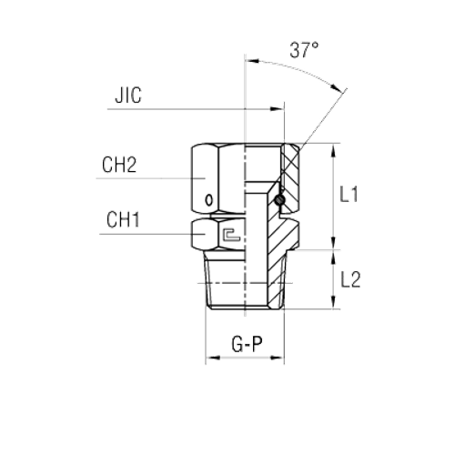 Штуцер FNC JIC 3/4" NPT 1/2"