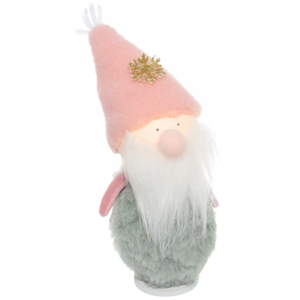 Фигурка новогодняя «Снежные путешественники» 14 см, зелёный/розовый