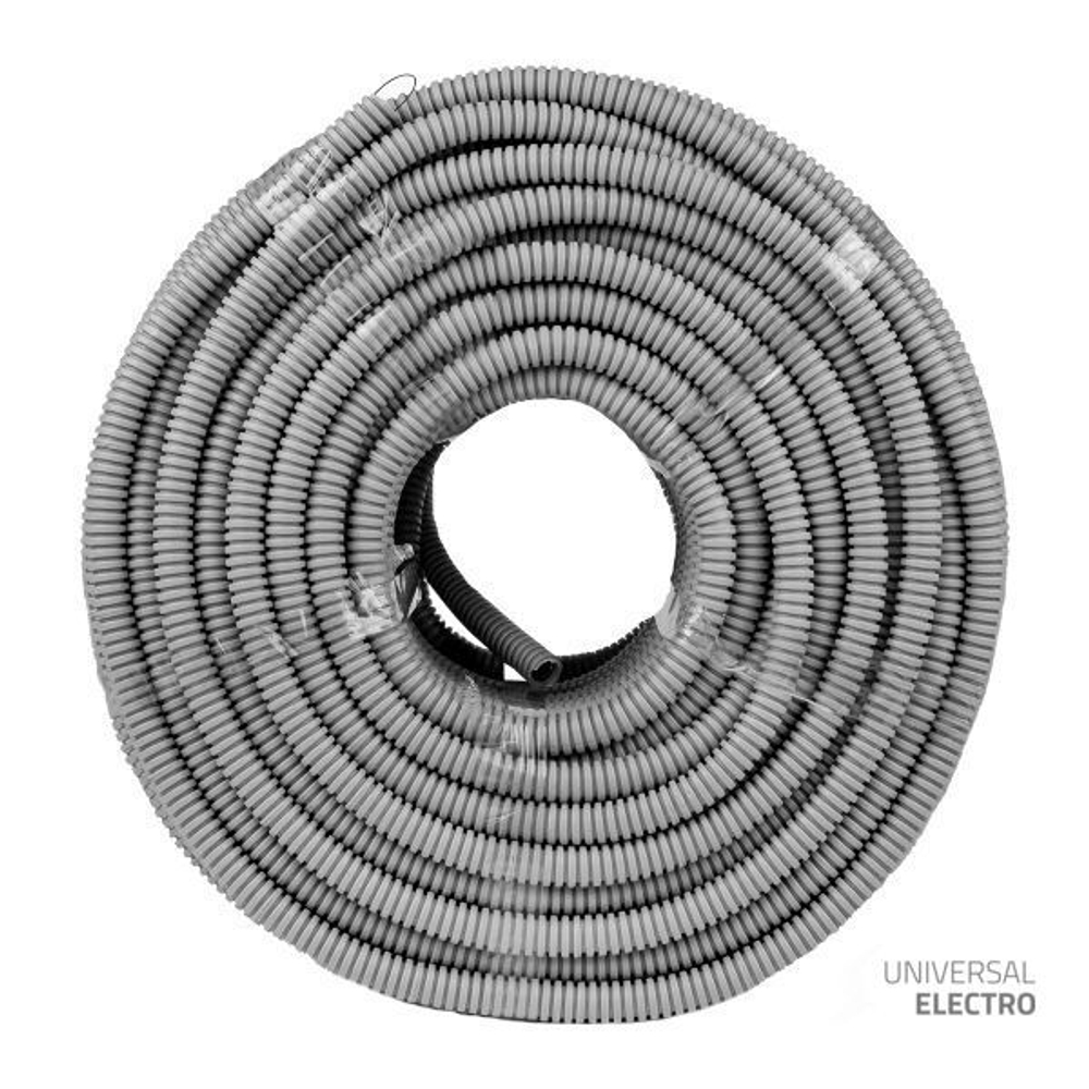 Труба гофр, ПВХ с протяжкой d16 мм (100 м) серая EKF-Plast