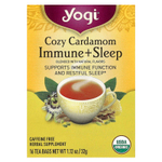 Yogi Tea, Cosy Cardamom Immune + SleepTea, без кофеина, 16 чайных пакетиков, 32 г (1,12 унции)