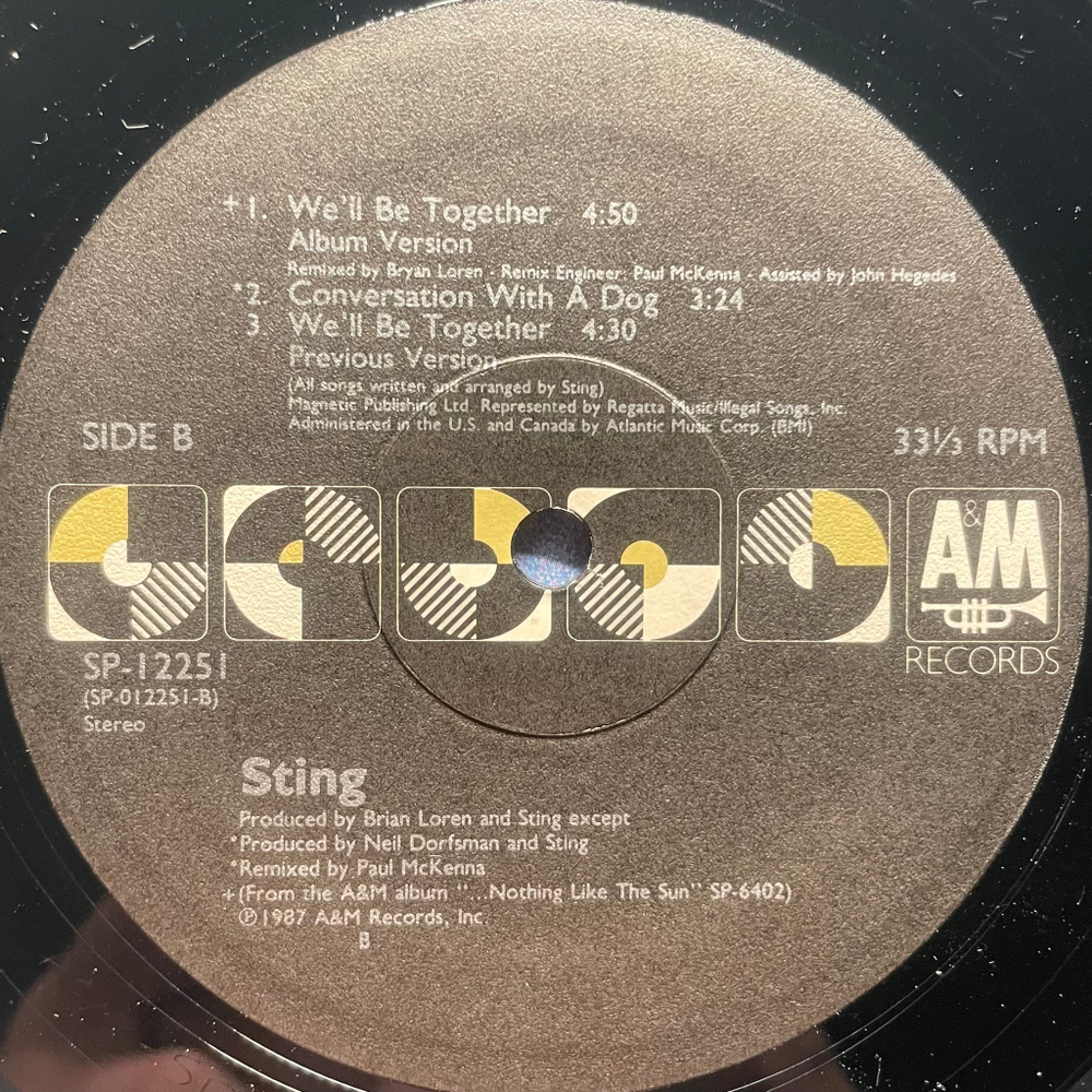 Sting ‎– We'll Be Together (США 1987г.) EP