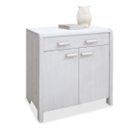 Комод Мадейра из массива сосны с дубовыми ручками, белый