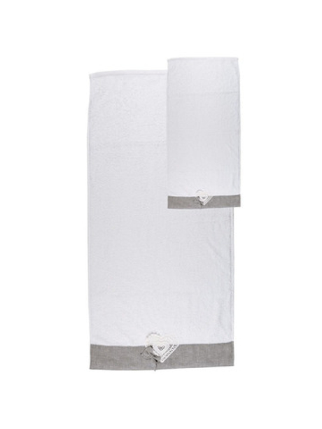 Набор из 2-х полотенец "Паулония" белый 38х58 см/55x104 см