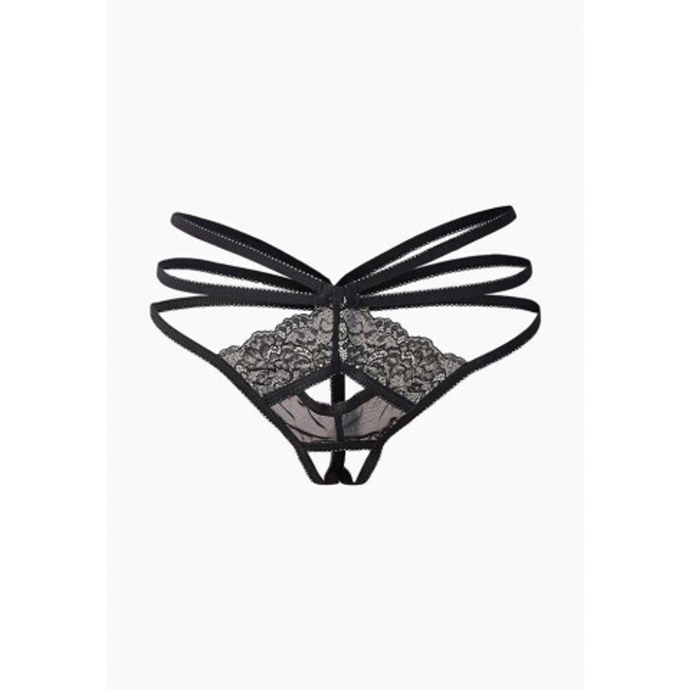 Черные трусики с доступом и переплетением лент сзади (Easy to love) (S/M; 42-44)