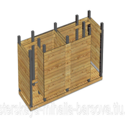 Кабина для переодевания деревянная (двухместная) 120х390х180 см