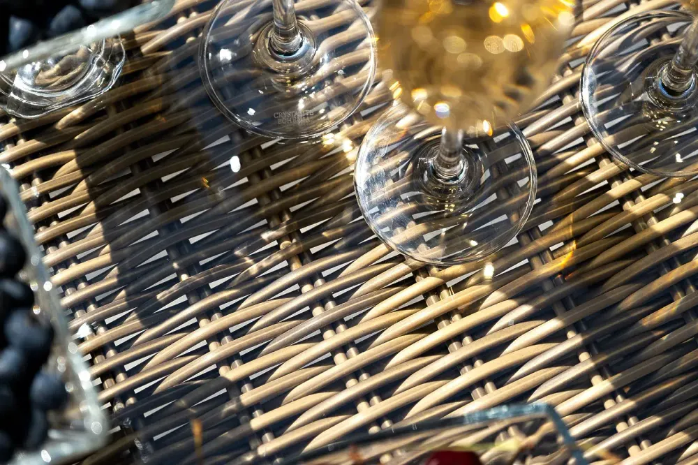 "Неаполь" обеденная группа плетеная из искусственного ротанга, цвет соломенный