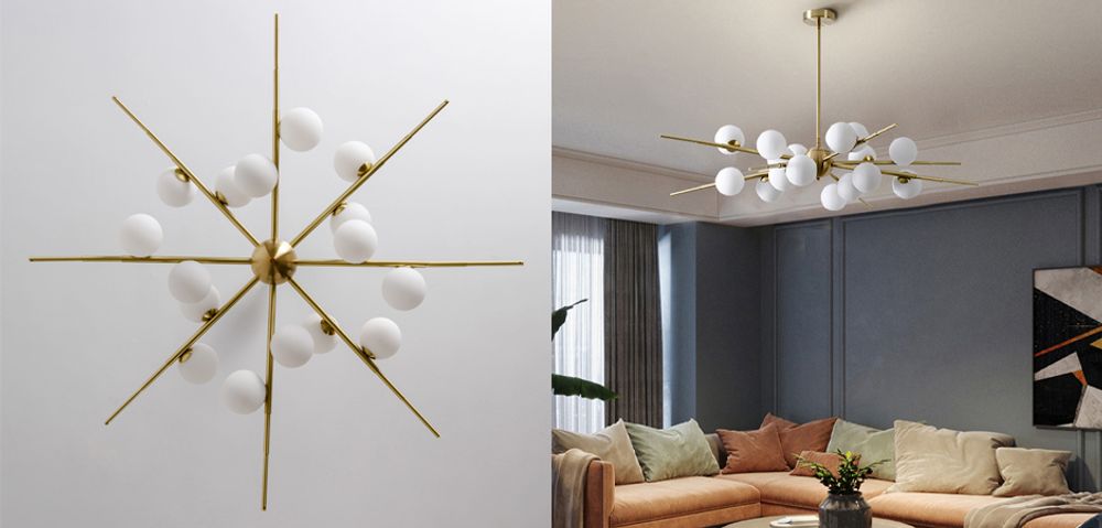 Люстра На Штанге Cherry Bomb 16 Balls Gold By Imperiumloft