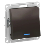 ATLASDESIGN 1-клавишный ПЕРЕКЛЮЧАТЕЛЬ с подсветкой, сх.6а, 10АХ, механизм, МОККО