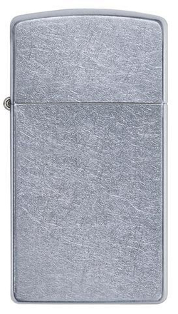 Зажигалка Zippo Slim Street Chrome, латунь/сталь, серебристая, матовая, 29х10x60 мм