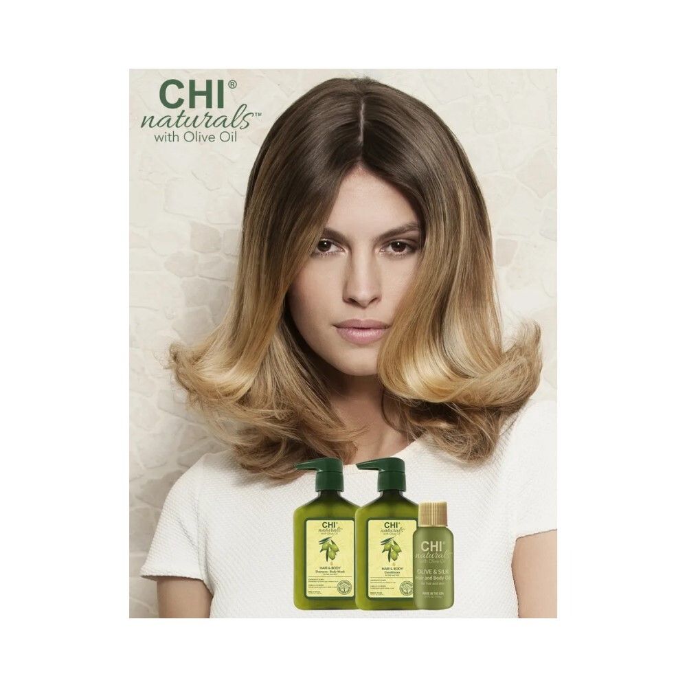 Шампунь CHI Olive Naturals для волос и тела увлажняющий без сульфатов, 340мл