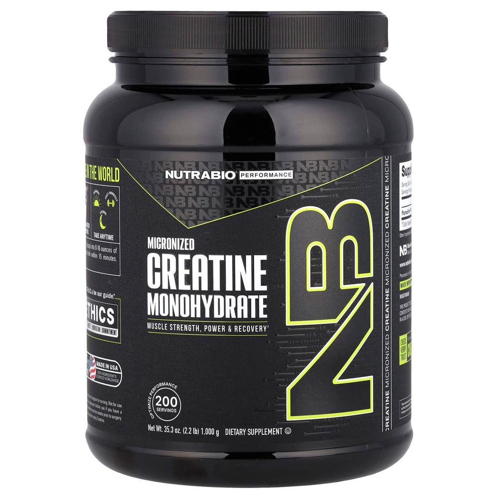 NutraBio, Performance, микронизированный моногидрат креатина, 1000 г (35,3 унции)