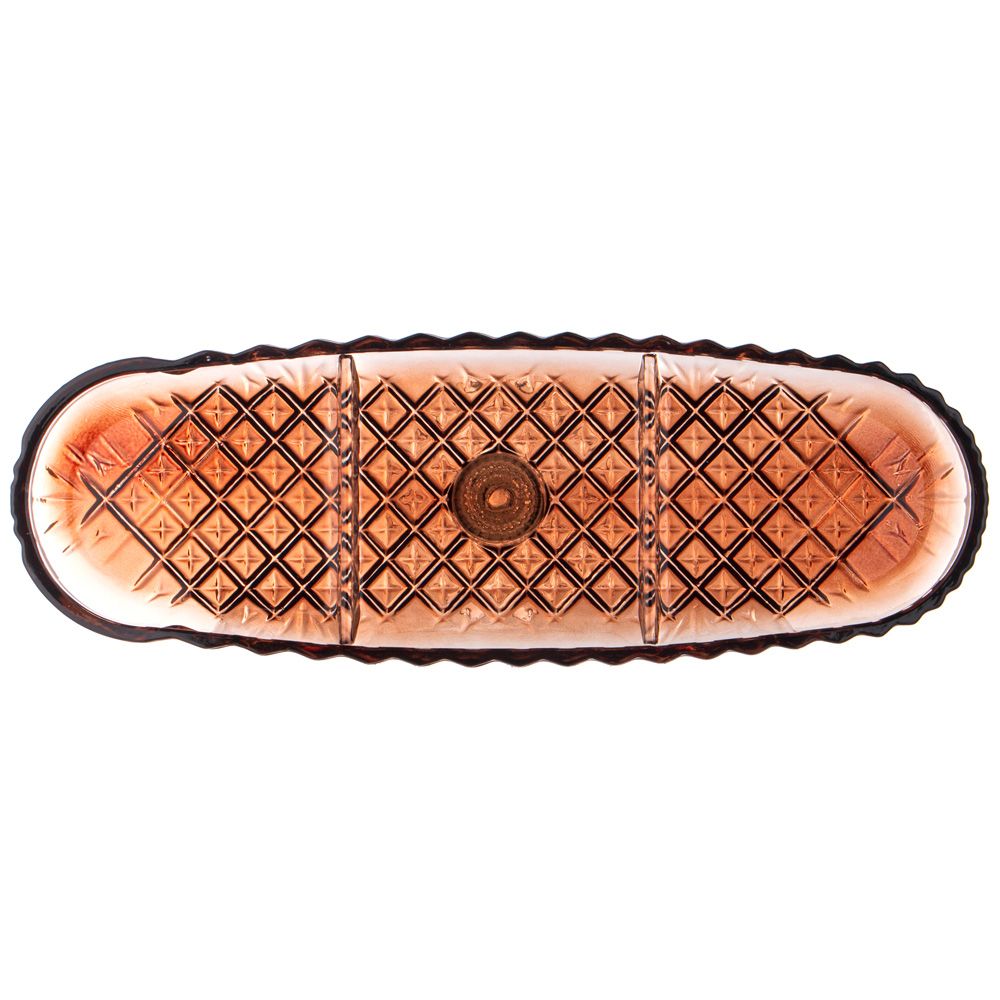 БЛЮДО НА НОЖКЕ 3 СЕКЦИИ BROWN, 39*14 СМ