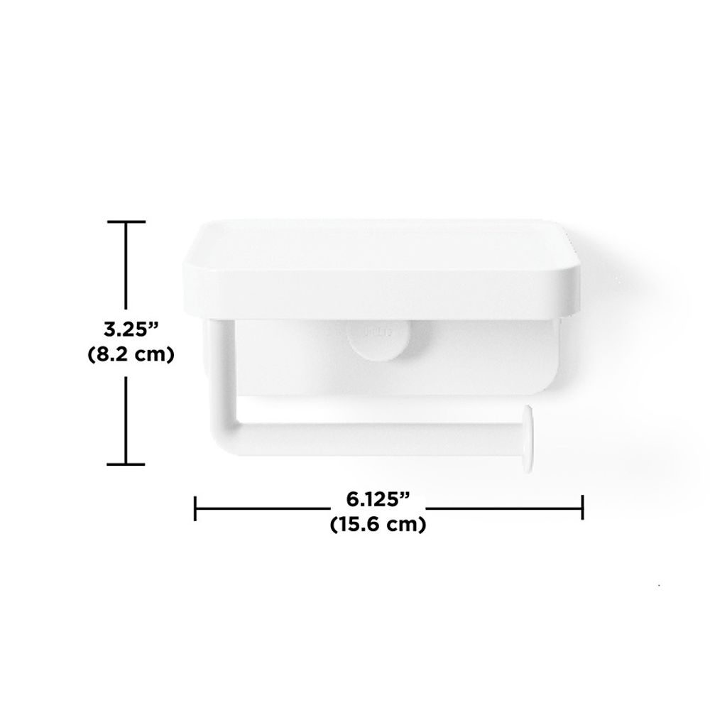 Держатель для туалетной бумаги с полкой Flex Adhesive, белый