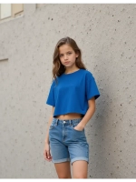 Футболка детская оверсайз укороченная базовая